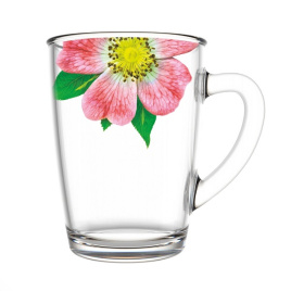 Кружка для чая 300 мл. Живая природа.Китайская роза